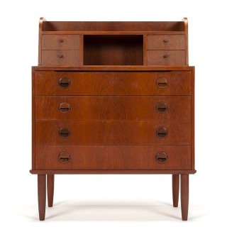 Deens vintage Mid-Century secretaire en kaptafel meubel
