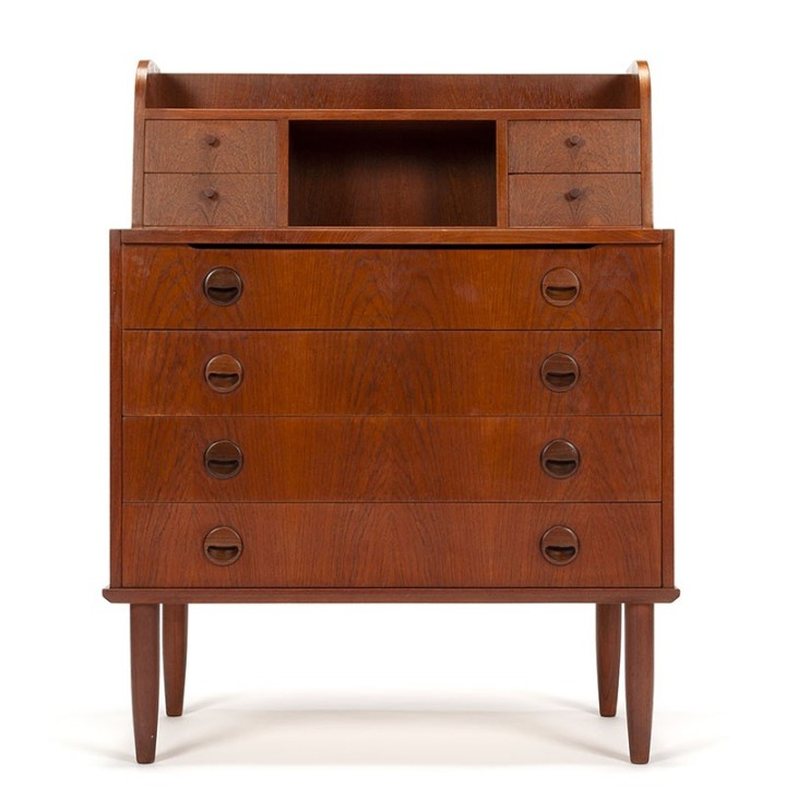 Deens vintage Mid-Century secretaire en kaptafel meubel