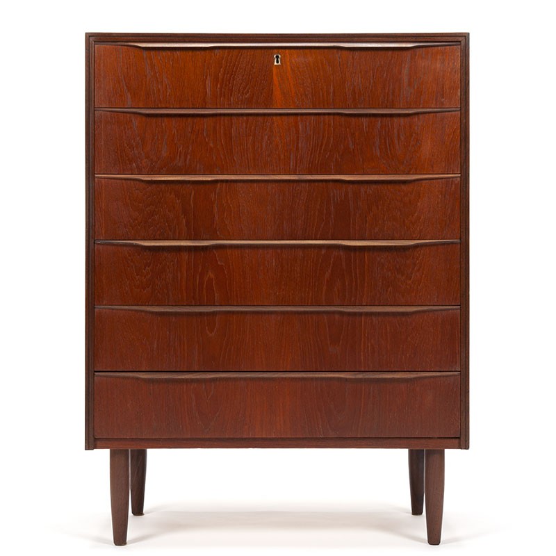 Danish Mid-Century vintage chest of drawers with 6 drawers