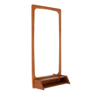 Mid-Century vintage Deense spiegel met open vakje