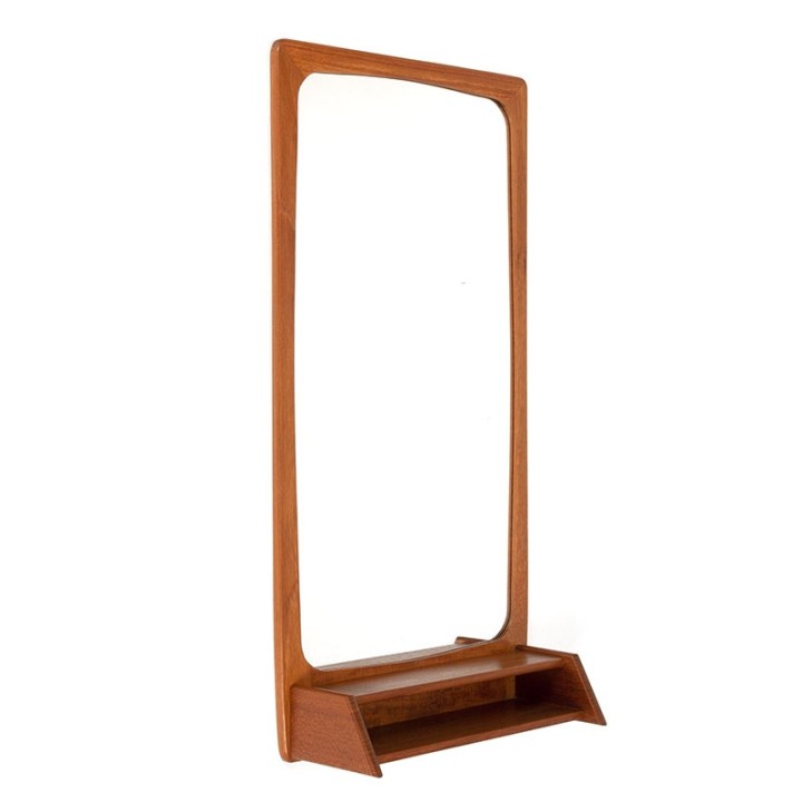 Mid-Century vintage Danish mirror with open compartment