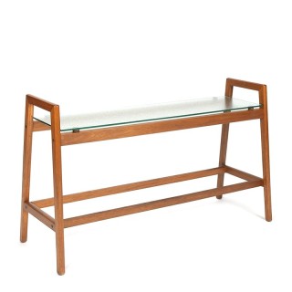 Vintage Mid-Century plant stand with glass top