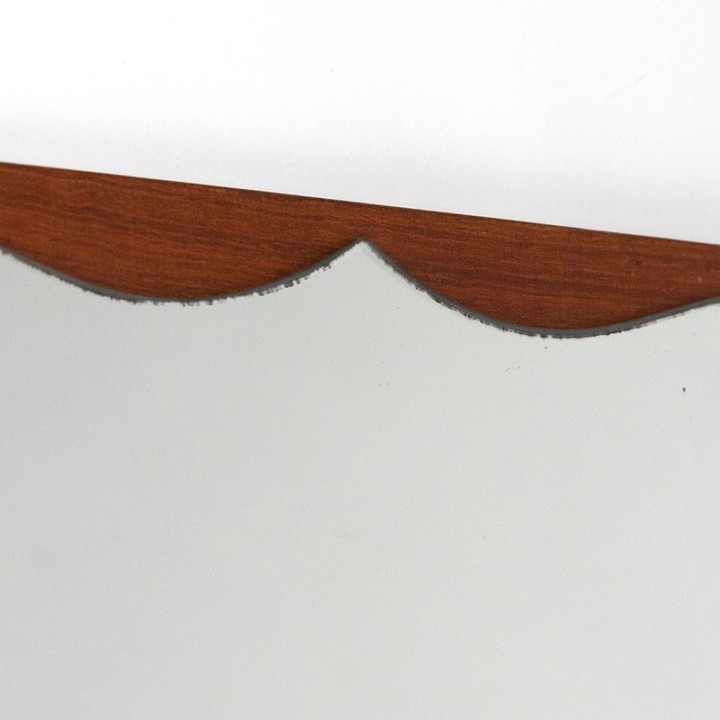 Small model Danish vintage mirror with cut edge