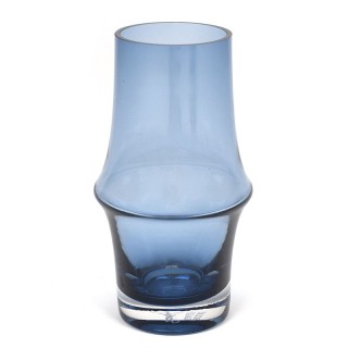 Danish Holmegaard vase in blue glass