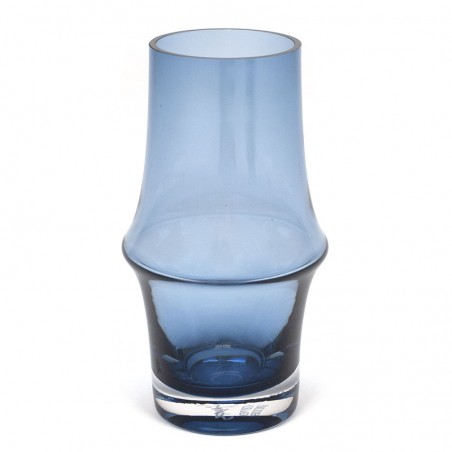 Danish Holmegaard vase in blue glass