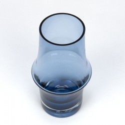 Danish Holmegaard vase in blue glass