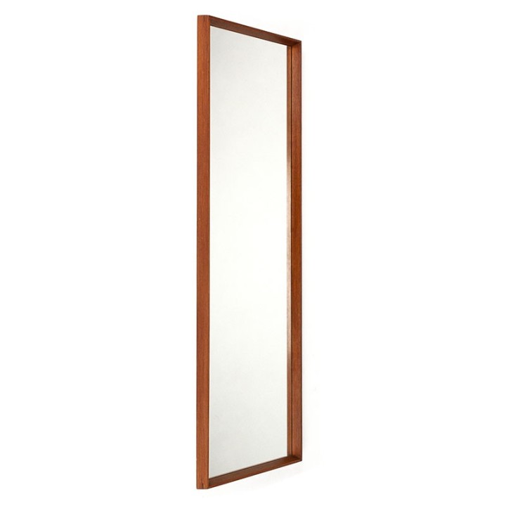 Danish narrow model vintage teak mirror