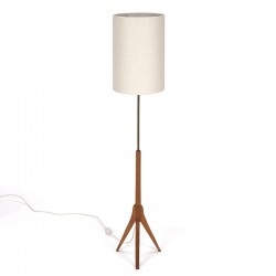 Danish teak 3-legged vintage floor lamp