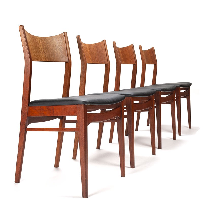 Danish Mid-Century set of 4 dining table chairs