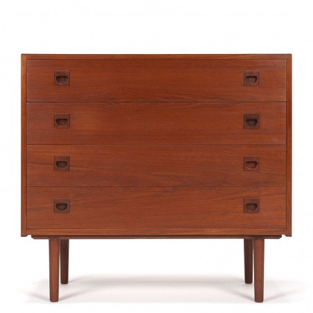 Teak narrow vintage Mid-Century Danish chest of drawers