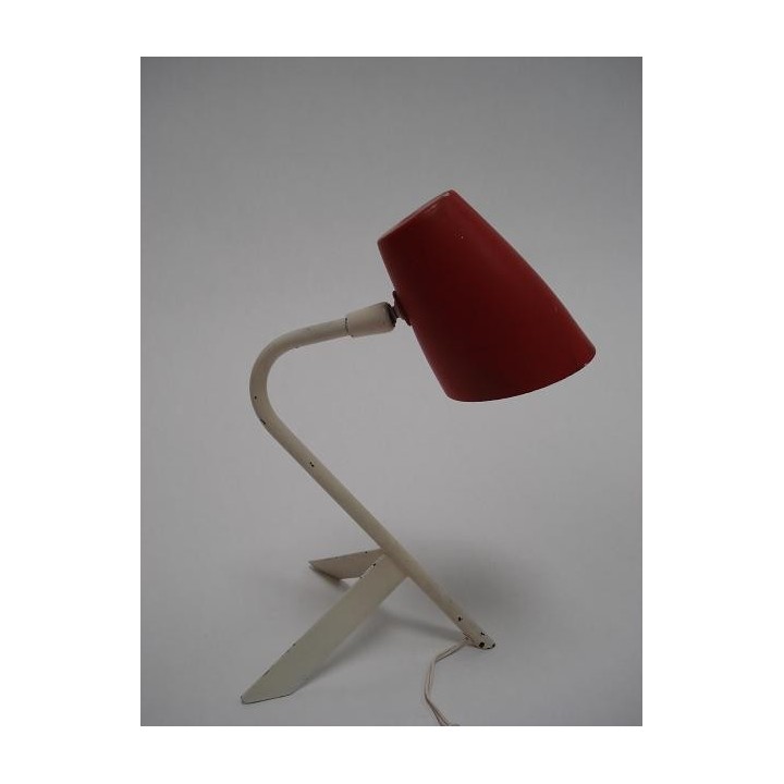 Rood/wit 1950's tafellampje - Retro Studio