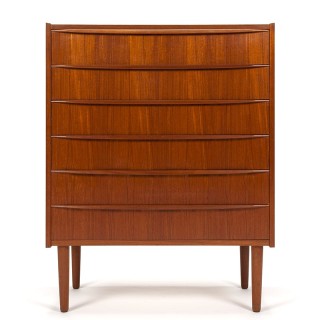 Teakhouten Deense vintage Mid-Century ladekast