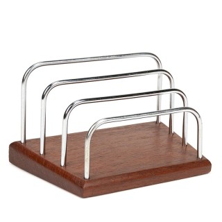 Teakhouten briefhouder vintage Deens model