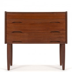 Teak Danish small vintage chest of drawers with 3 drawers