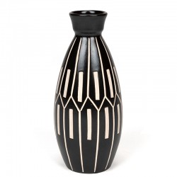 Black/white vintage ceramic vase from the 1950s