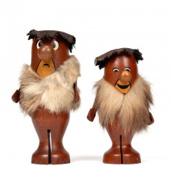 Scandinavian vintage set of 2 Flintstones figurines