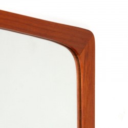 Teakhouten vintage Deense spiegel met open plankje