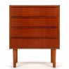 Chest of drawers in teak Danish vintage model with 4 drawers