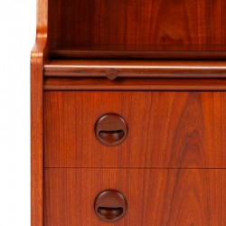 Deens Mid-Century teakhouten vintage secretaire meubel