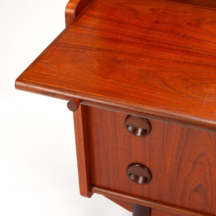 Deens Mid-Century teakhouten vintage secretaire meubel