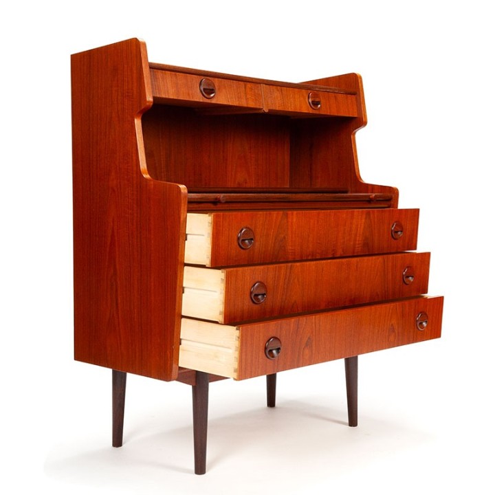 Deens Mid-Century teakhouten vintage secretaire meubel