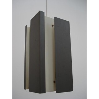 Grey/white metal hanging lamp 1950's - Retro Studio