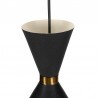 Danish black vintage hanging lamp with brass detail