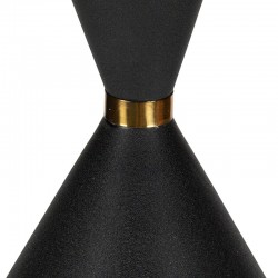 Danish black vintage hanging lamp with brass detail
