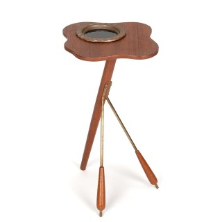 Deens teak vintage bijzettafeltje/ asbak tafeltje