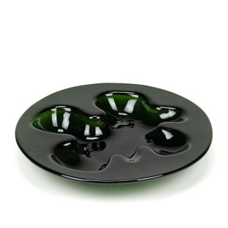 Holmegaard vintage green glass Ikebana bowl