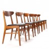 Farstrup model 210 dining table chairs vintage set of 6