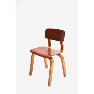 Kinder schoolstoel met plywood - Retro Studio