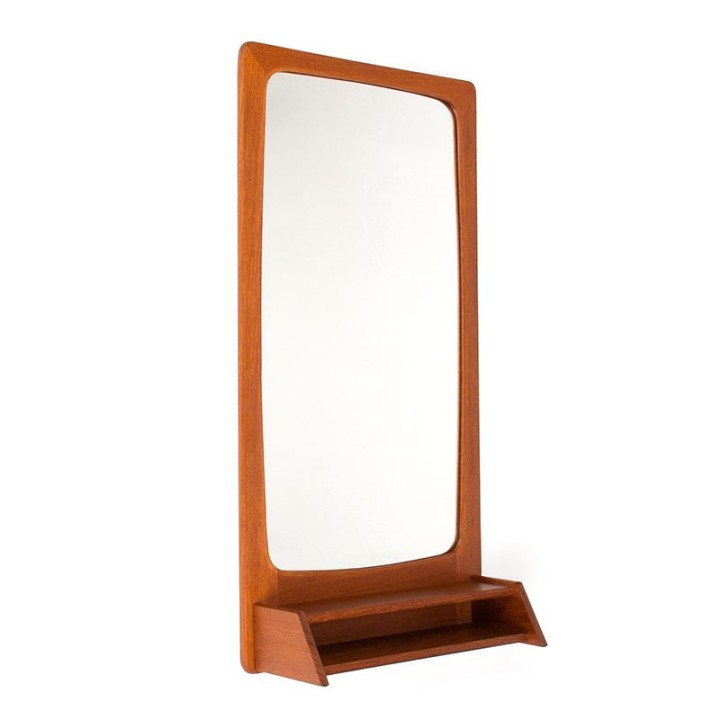 Mid-Century Danish vintage mirror with open shelf