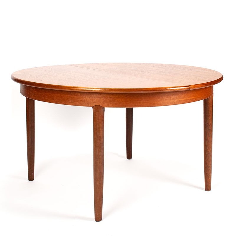 Mid-Century vintage teak extending round dining table