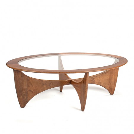Gplan Astro oval model vintage coffee table in teak