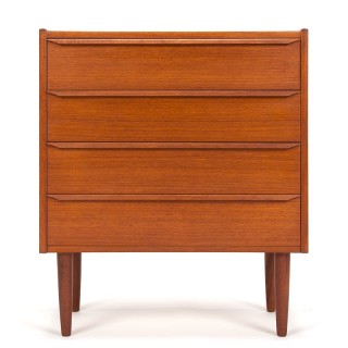 Ladekast in teakhout smal vintage Deens model