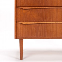 Teak Mid-Century vintage chest of drawers with special handle