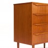 Teak Mid-Century vintage chest of drawers with special handle