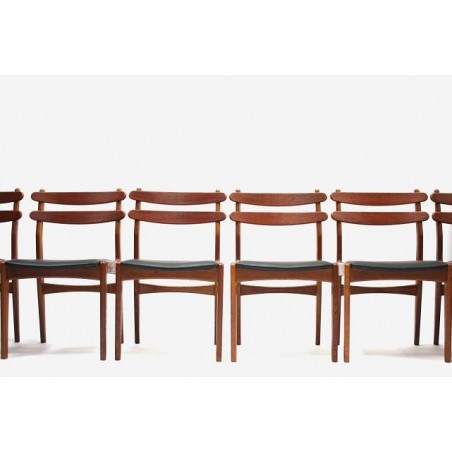 Set of 6 dinner chairs in teak