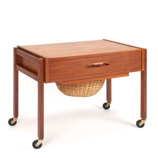 Mid-Century vintage Danish sewing kit table