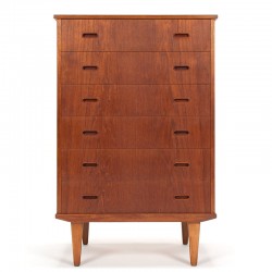 Danish vintage tallboy chest of drawers in teak