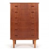 Danish vintage tallboy chest of drawers in teak