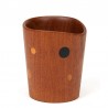 Danish dotted vintage teak bowl/ pot