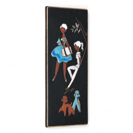 Ruscha vintage wandbordje model 734-1 meisjes met poedels