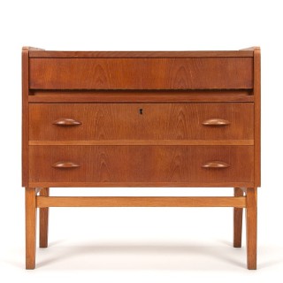 Mid-Century teak vintage chest of drawers and dressing table in