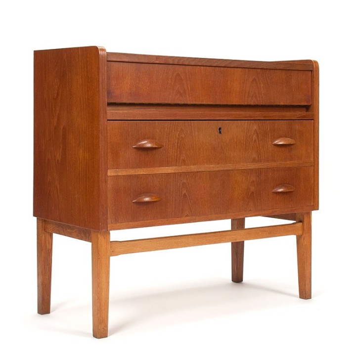 Mid-Century teak vintage chest of drawers and dressing table in