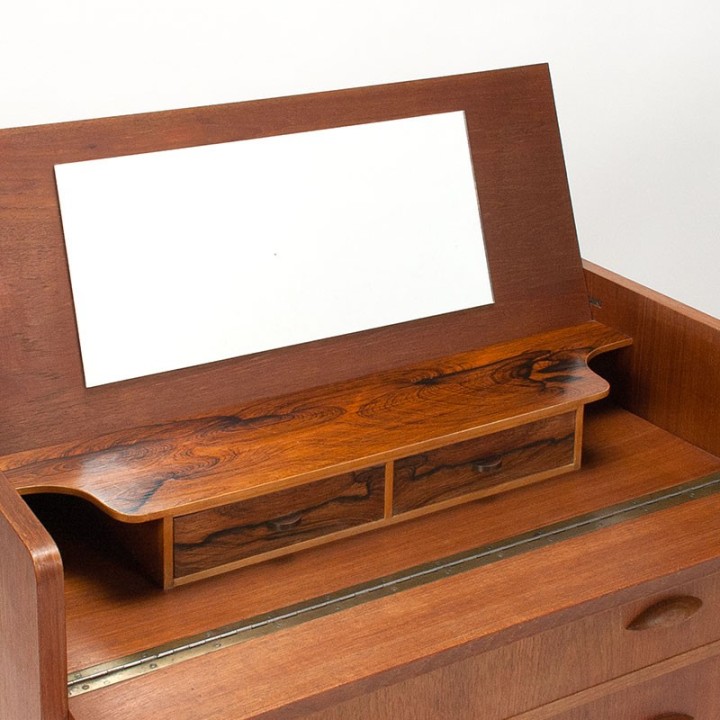 Mid-Century teak vintage chest of drawers and dressing table in