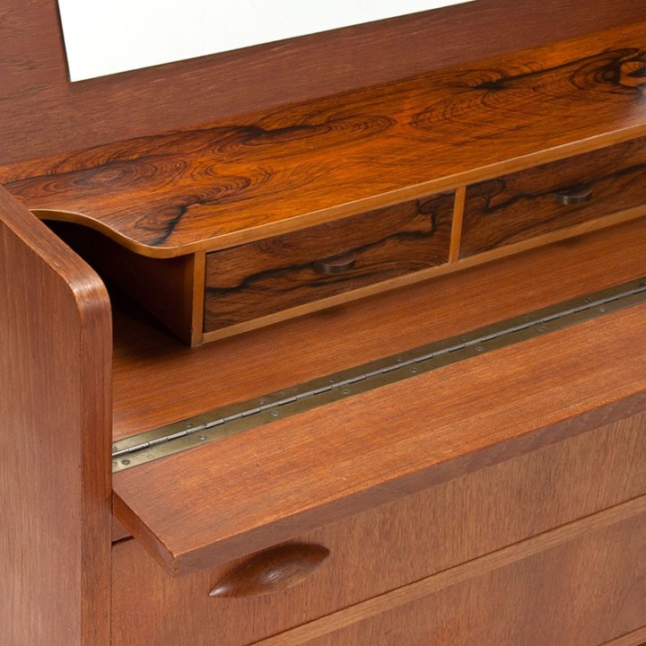 Mid-Century teak vintage chest of drawers and dressing table in