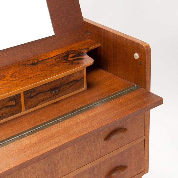 Mid-Century teak vintage chest of drawers and dressing table in