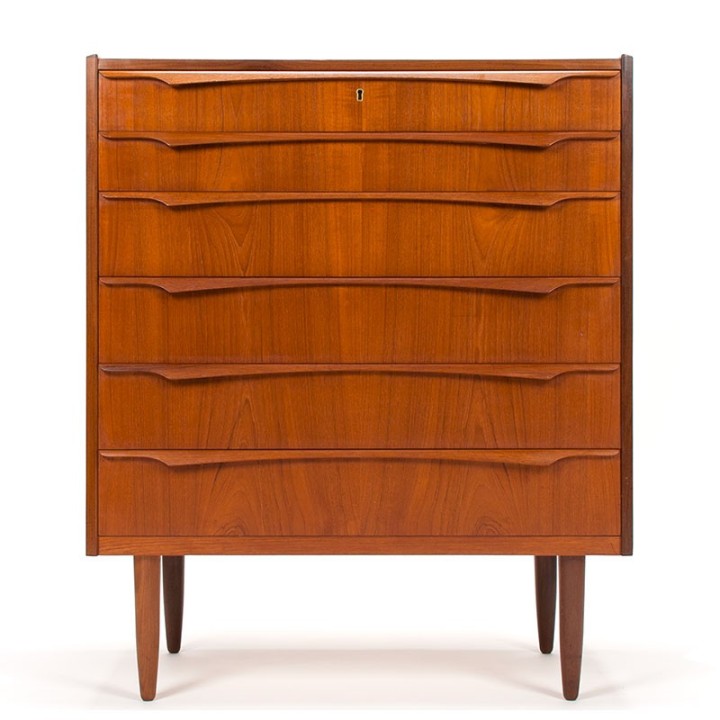Mid-Century Danish teak chest of drawers wide model